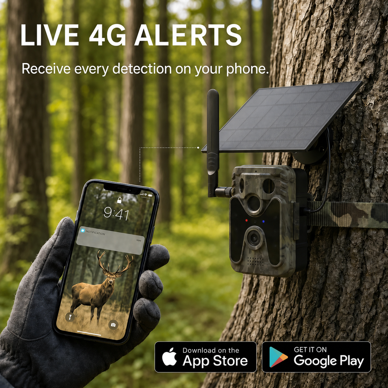 Caméra de Chasse 4G Solaire 4K